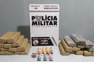 Homem é preso com tabletes de maconha ao tentar fugir da Força Tática em Mato Grosso