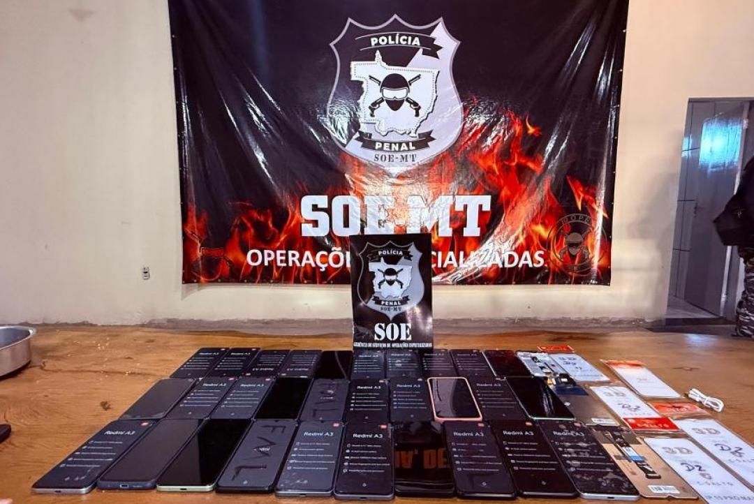 Sejus e Polícia Penal apreendem mais de 1,3 mil celulares em presídios de MT em cerca de 3 meses