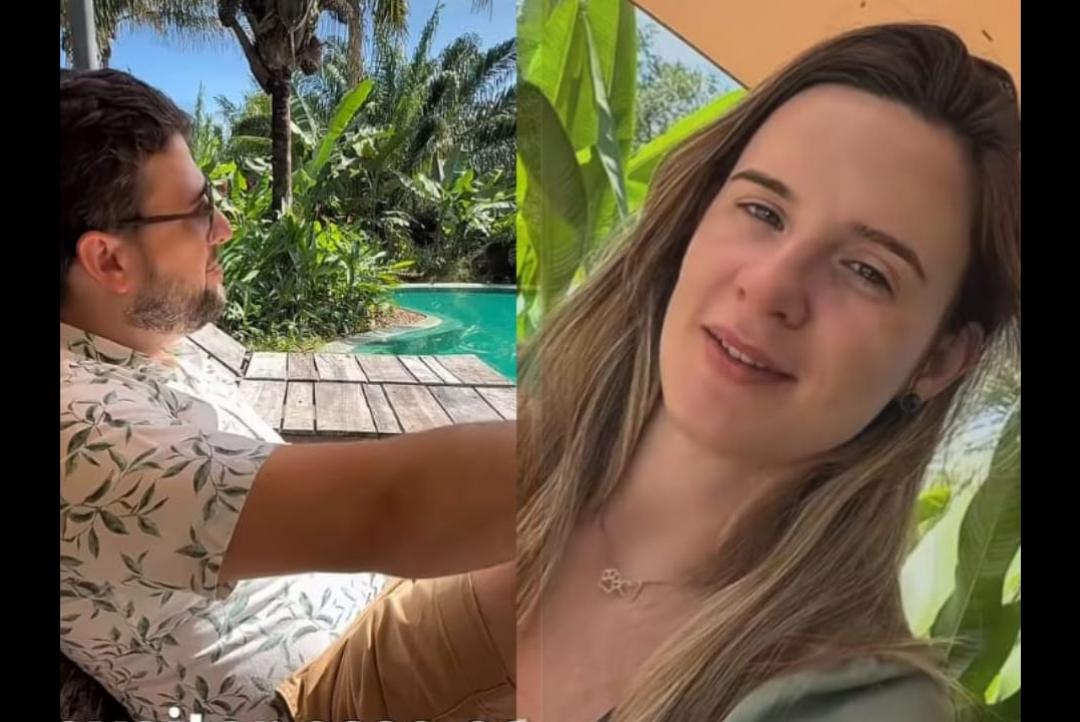 Lucas Barella e Larissa Tozzi aproveitam folga em hotel fazenda